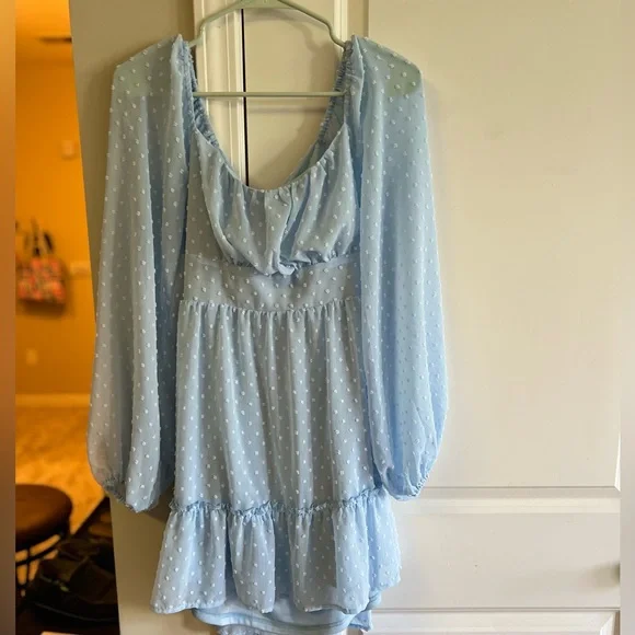 alterd state blue dress Altar'd State | Lotis Patchwork Mini Dress | BLUE-MULTI | Material: 100% Acrylic
